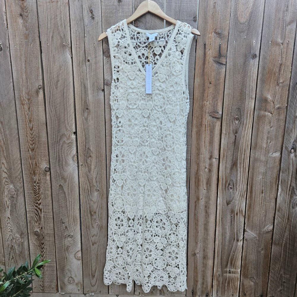 House of Harlow 1960 NWT Maxi Cream Lace Boho Beach Size M Dress
